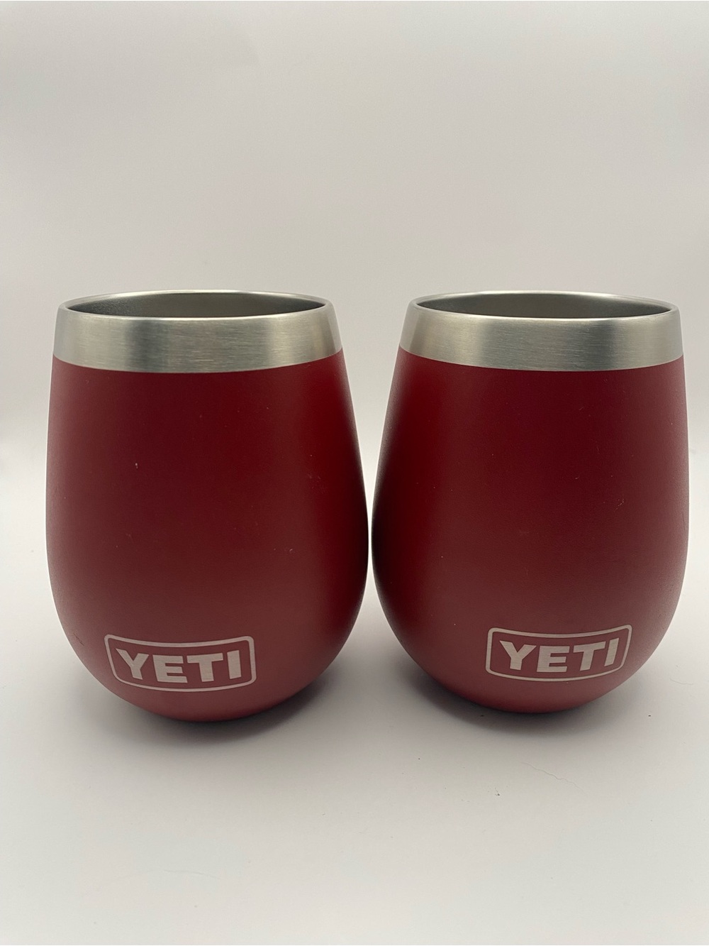 Yeti Red Stainless Steel Accent Vases - Pair